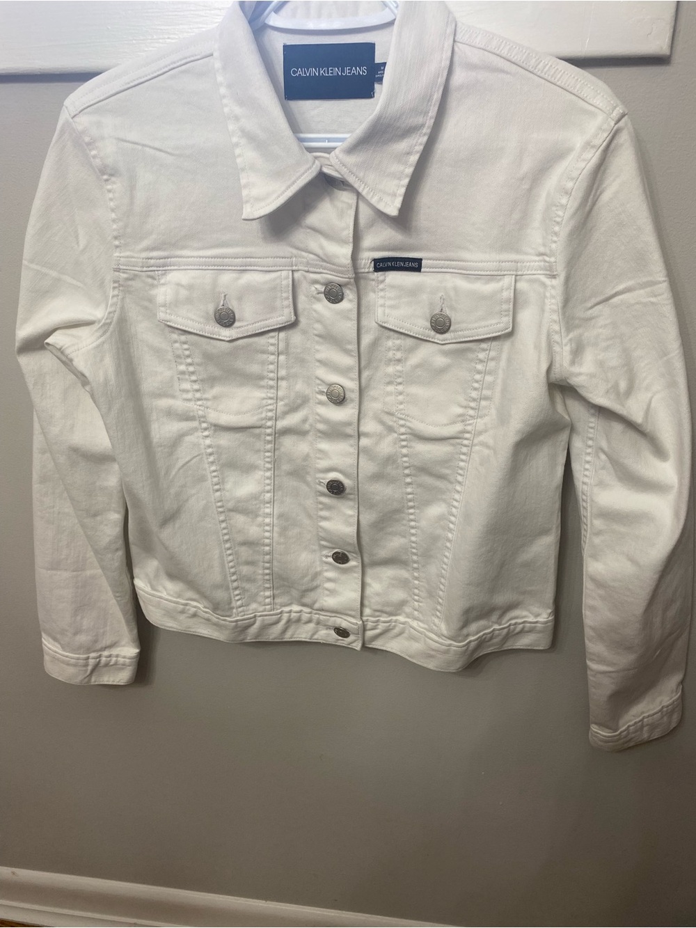 Calvin Klein Jeans White Denim Trucker Jacket